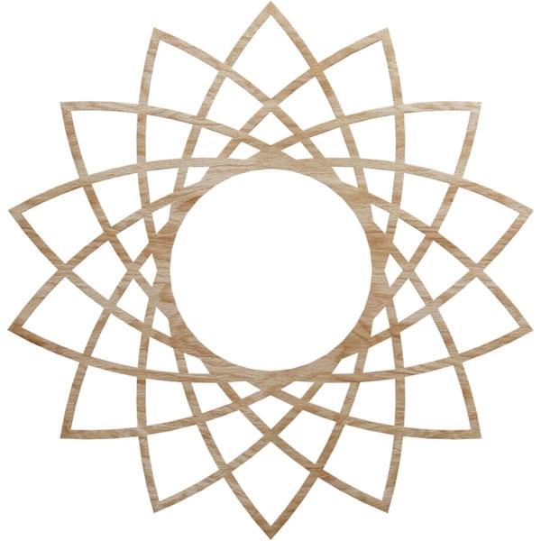 Ekena Millwork Eleanor Wood Fretwork Pierced Ceiling Medallion, Red Oak, 40"OD x 15 3/8"ID x 3/8"T CMWP40X40X0375EARO - main